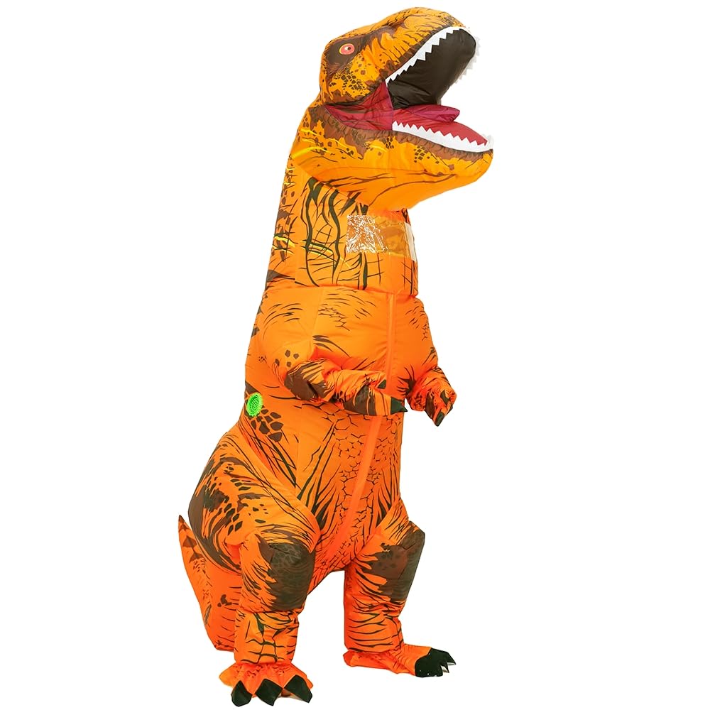 Aufblasbares Dinosaurier-Kostüm für Erwachsene, T-Rex- und Jurassic-Kostüm, lustiges Halloween-Party