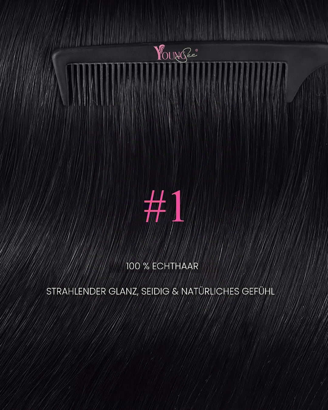 YoungSee Echthaar Extensions Tape Schwarz Tape Extensions Echthaar Schwarz Tape in Extensions Echtha