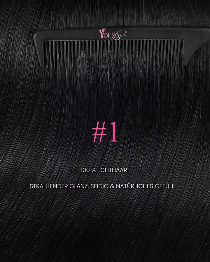 YoungSee Echthaar Extensions Tape Schwarz Tape Extensions Echthaar Schwarz Tape in Extensions Echtha