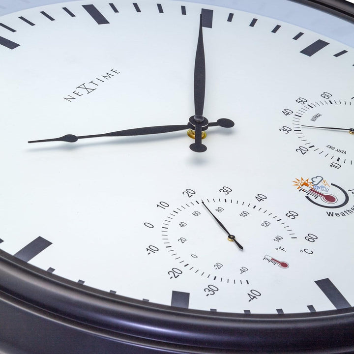 NeXtime 4306ZW Wanduhr, Kunststoff, Schwarz, 50.8cm