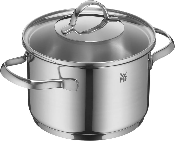 WMF Provence Plus Topfset Induktion 4-teilig, Kochtopf Set mit Glasdeckel, Cromargan Edelstahl polie