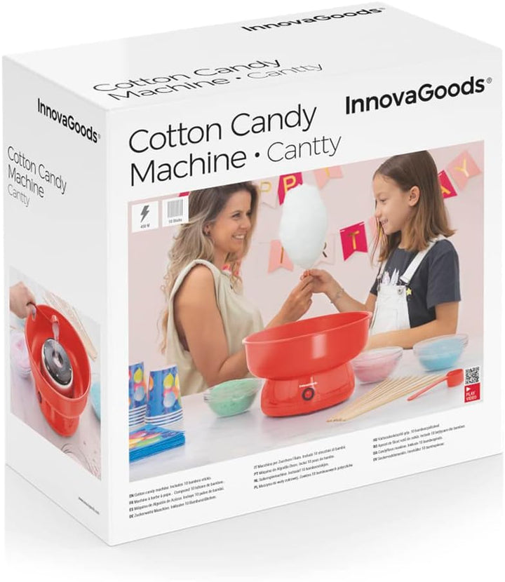 InnovaGoods V0103610 Cantty Zuckerwattemaschine, 450, PP, ABS und Edelstahl, Schwarz
