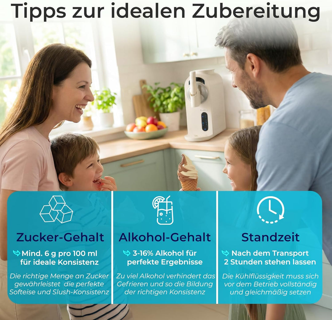 KLAMER Softeismaschine, Eismaschine & Slush Maschine mit 7 Programmen: Softeis, Slushie, Frappé uvm,