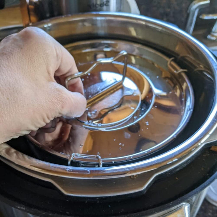 Flanpfanne Flaneraform Edelstahl Silber Flanform mit Deckel - Flan Maker für 6 Liter Topf