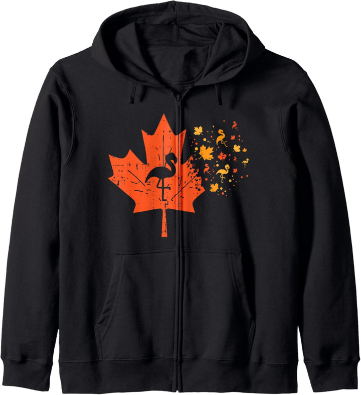 Maple Leaf Flamingo Cute Herbst Erntedankfest Frauen Kapuzenjacke