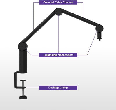 NZXT Boom Arm Mini - AP-BOOMS-B1 - Kleiner Mikrofon-Schwenkarm für Streaming, Content Creation, Podc