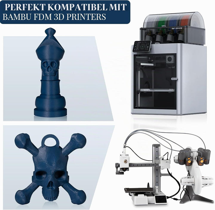 TINMORRY Carbon Fiber PETG Filament 1.75 mm, Stärker Zähigkeit PETG CF 3D Drucker Filament, Passt fü