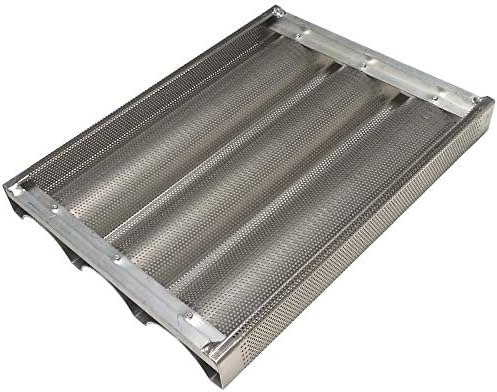 Backblech mit Löchern für Baguettes à 30 x 40 cm, mit Traverse aus professionellem Aluminium