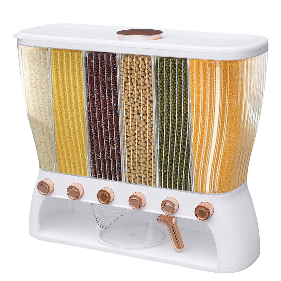 Müslispender 6 Gittern Cerealienspender Reisespender Müsli Cornflakes und Cerealien mit Reistrichter