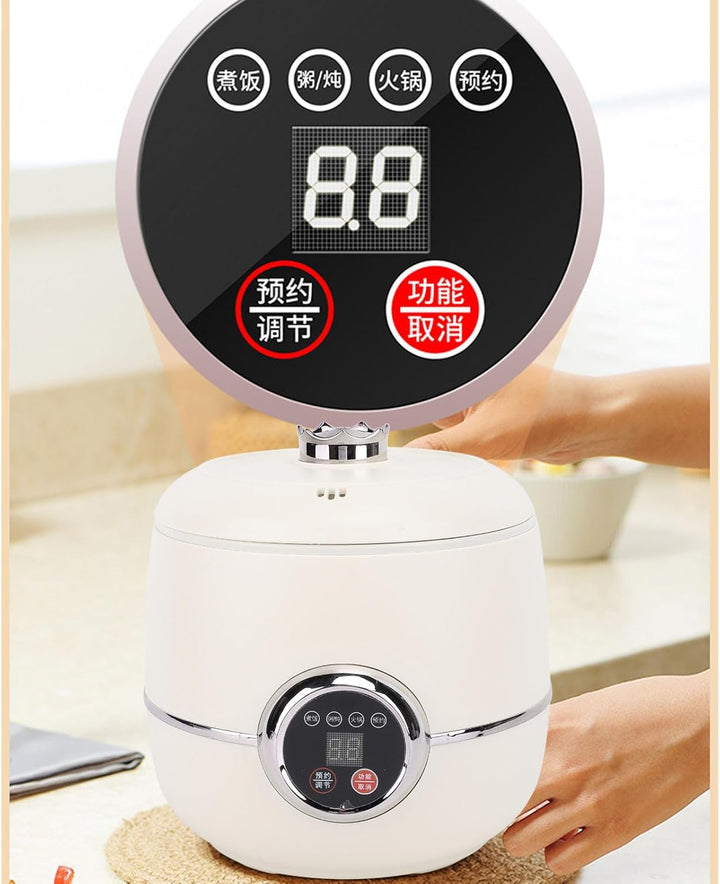 Mini Rice Cooker 1.6L - Multifunctional Kleiner Reiskornkocher, Digitaler Reiskocher mit Abnehmbarem