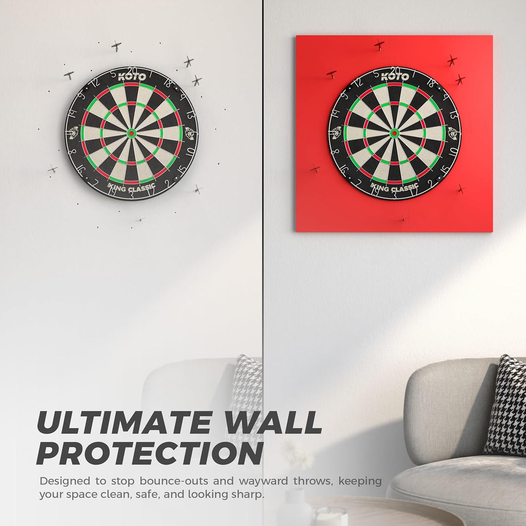 KOTO - 4pcs. Dart Surround, langlebige Dart wandschutz, verhindert Schäden, Eva 4PCS Quadrat Rot, 4P