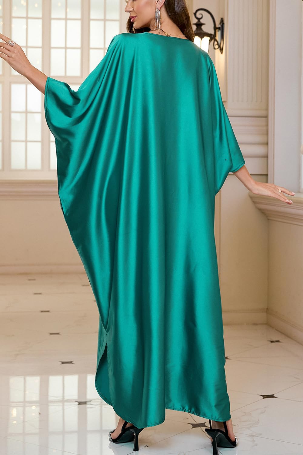 Women Roomy Nightgown Long Loungewear Cardigan Kimono Beach Dress Bikini Cover ups Tops Einheitsgrös