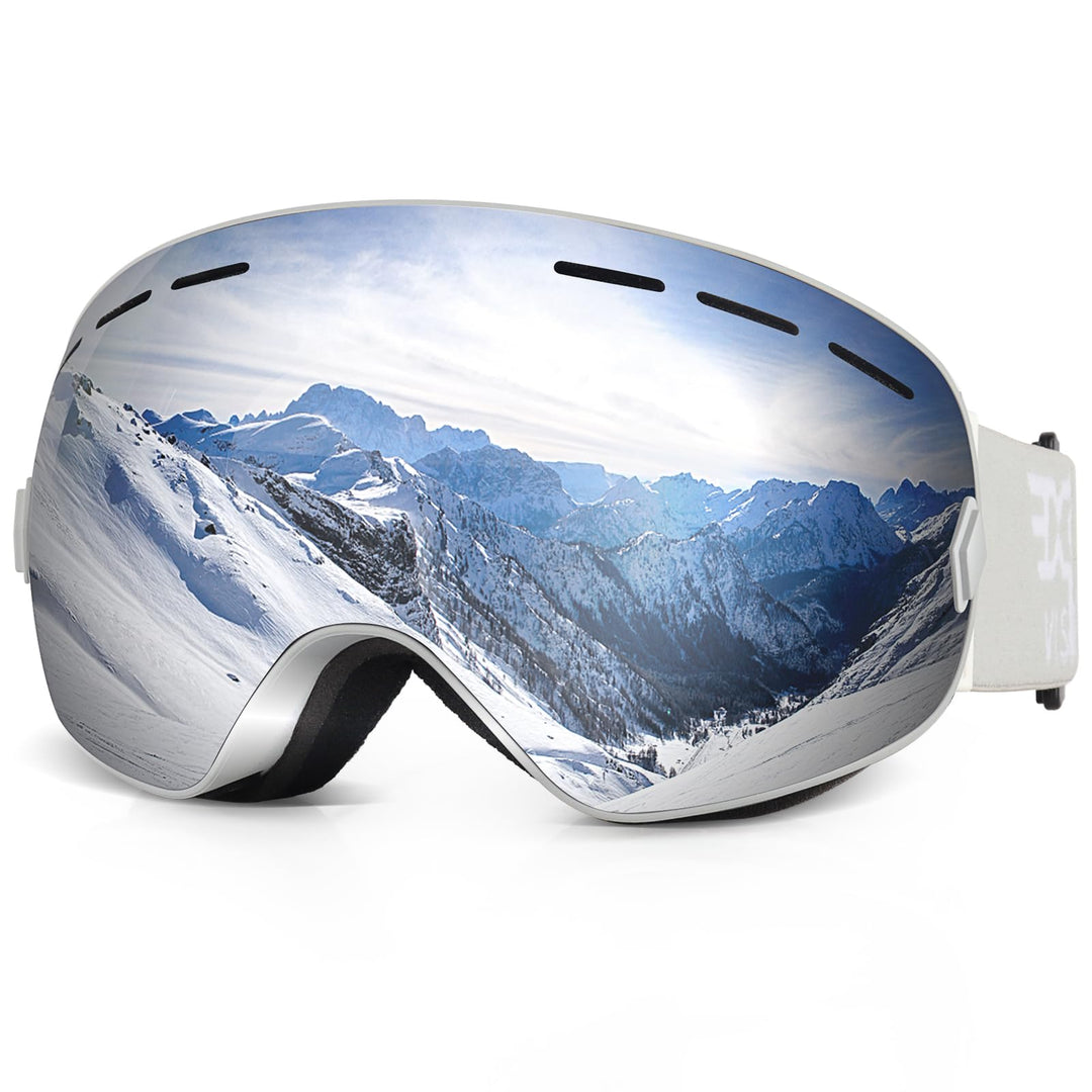 EXP VISION Snowboard Skibrille für Herren Damen Jugend, 100% UV400 Schutz Anti Beschlag über der Bri