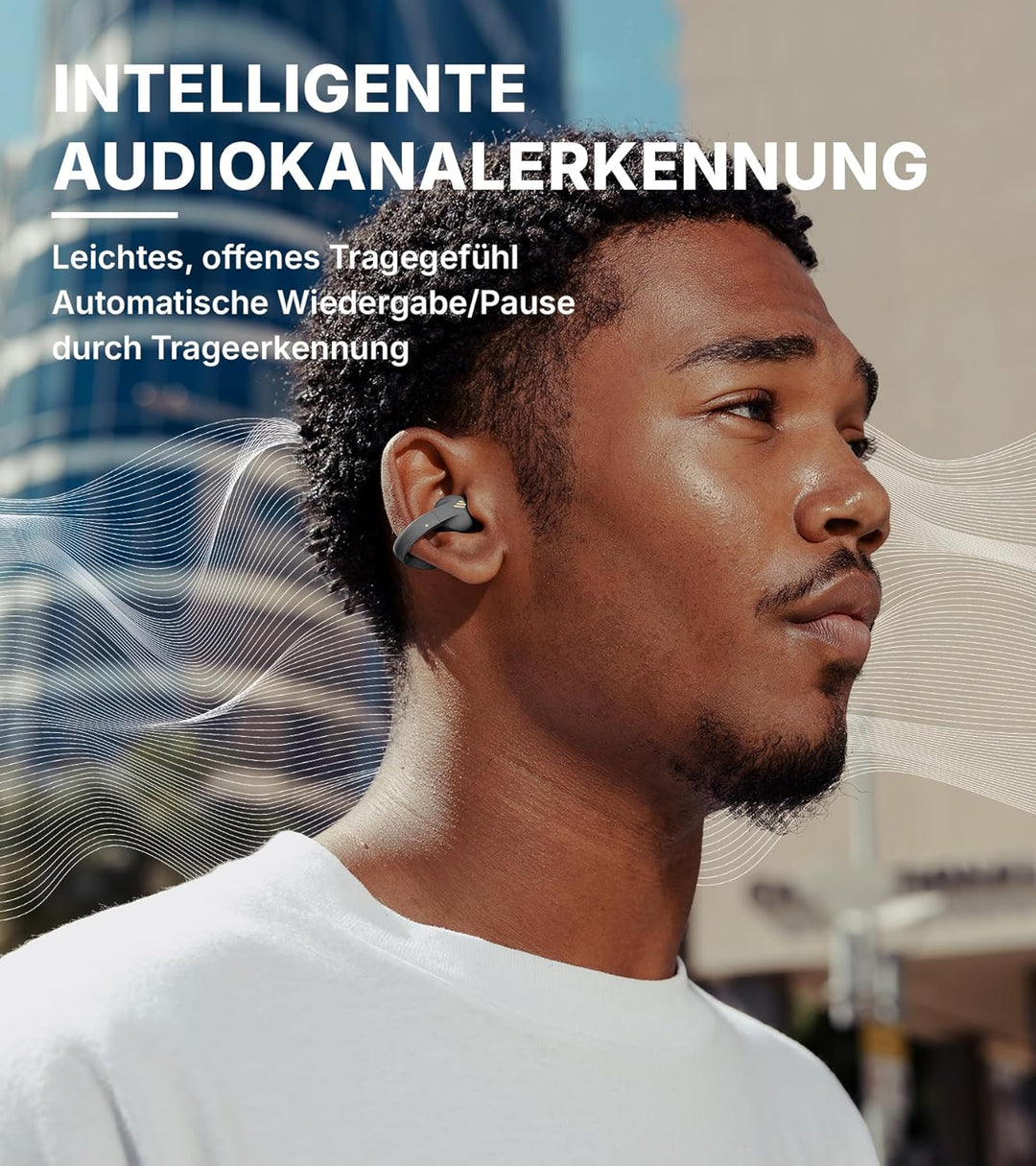 Edifier R1 Open-Ear True Wireless Earbuds, Bluetooth 5.4 Clip-On Kopfhörer, AI Clear Calls, Links/Re
