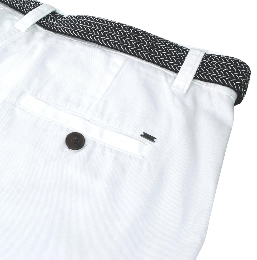 Xact Herren Premium massgeschneiderte Stretch Chino Shorts 36 Weiss, 36 Weiss