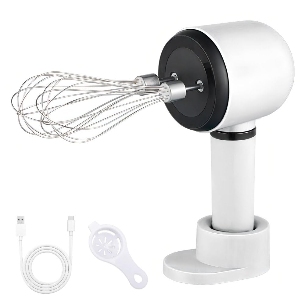 Kabelloser Handmixer, Elektrischer Schneebesen mit Ständer, 3 Geschwindigkeiten, Handquirl aus Edels