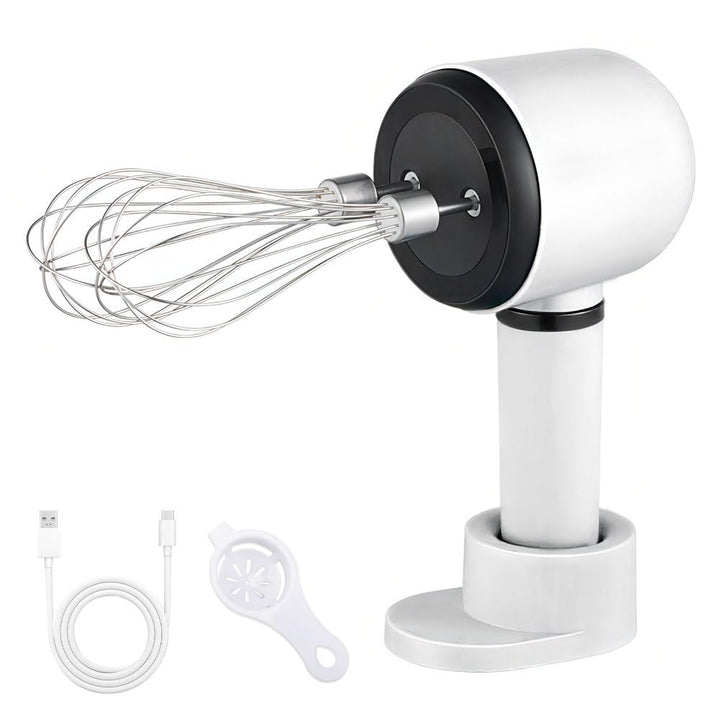 Kabelloser Handmixer, Elektrischer Schneebesen mit Ständer, 3 Geschwindigkeiten, Handquirl aus Edels