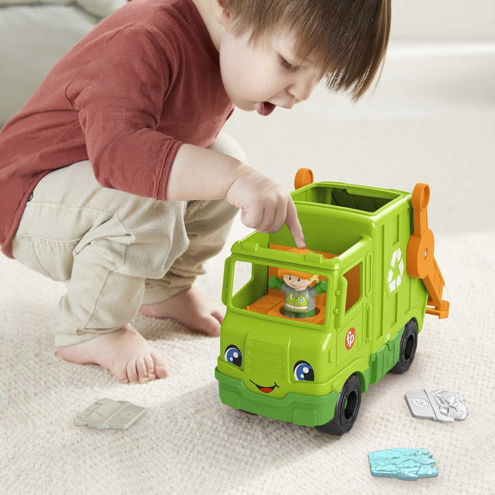 Fisher-Price HJN47 - Little People Recycling Laster – mehrsprachige Version, Musikspielzeug zum Ansc