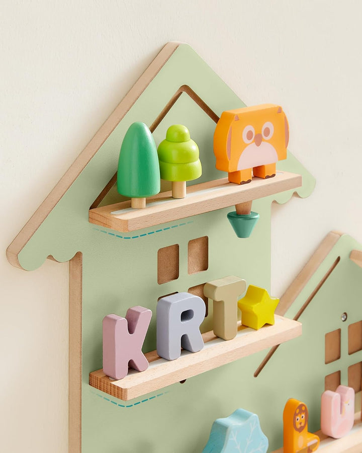SONGMICS Regal für Toniebox, Wandregal für 35 Figuren, Kinderregal, einfache Montage, Kinderzimmer,