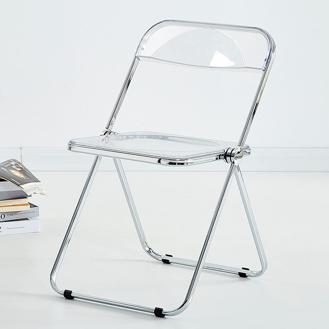 AoForce Acryl-Klappstühle Luxuriöser moderner transparenter Klappstuhl Stapelbarer Kristallsitz Wohn