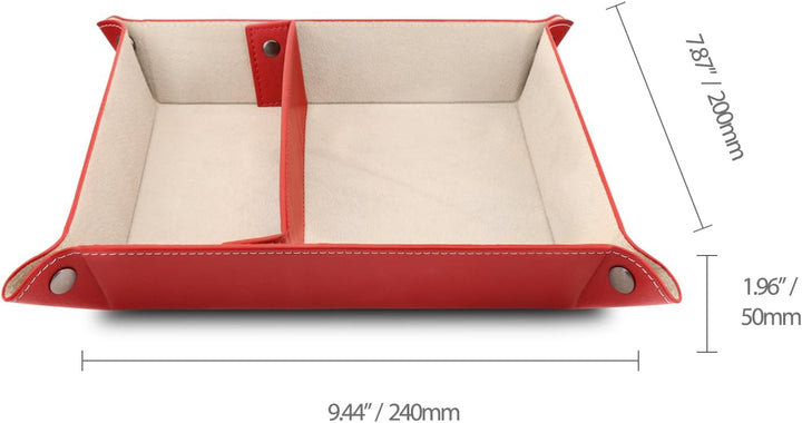 Londo Leder Fernbedienung Organizer und Halter (Rot) &amp; Leder Taschenleerer - Vide Poche - Ledertable