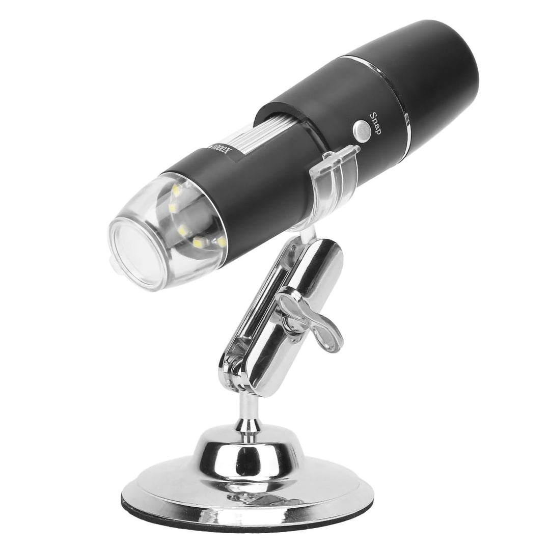USB Mikroskop Digital, 0X-1000X LED Handy Mikroskop Taschenmikroskop mit Verstellbarem Ständer WiFi-
