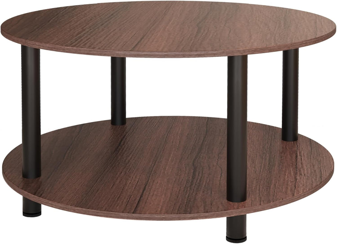 Couchtisch Rund, 2 Ablagen, Wohnzimmertisch, Beistelltisch, Kaffeetisch, Sofatisch, für Wohnzimmer,