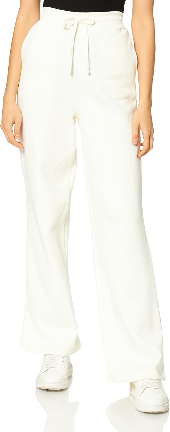 NA-KD Damen Straight Jersey Pants Hose XS Beige, XS Beige