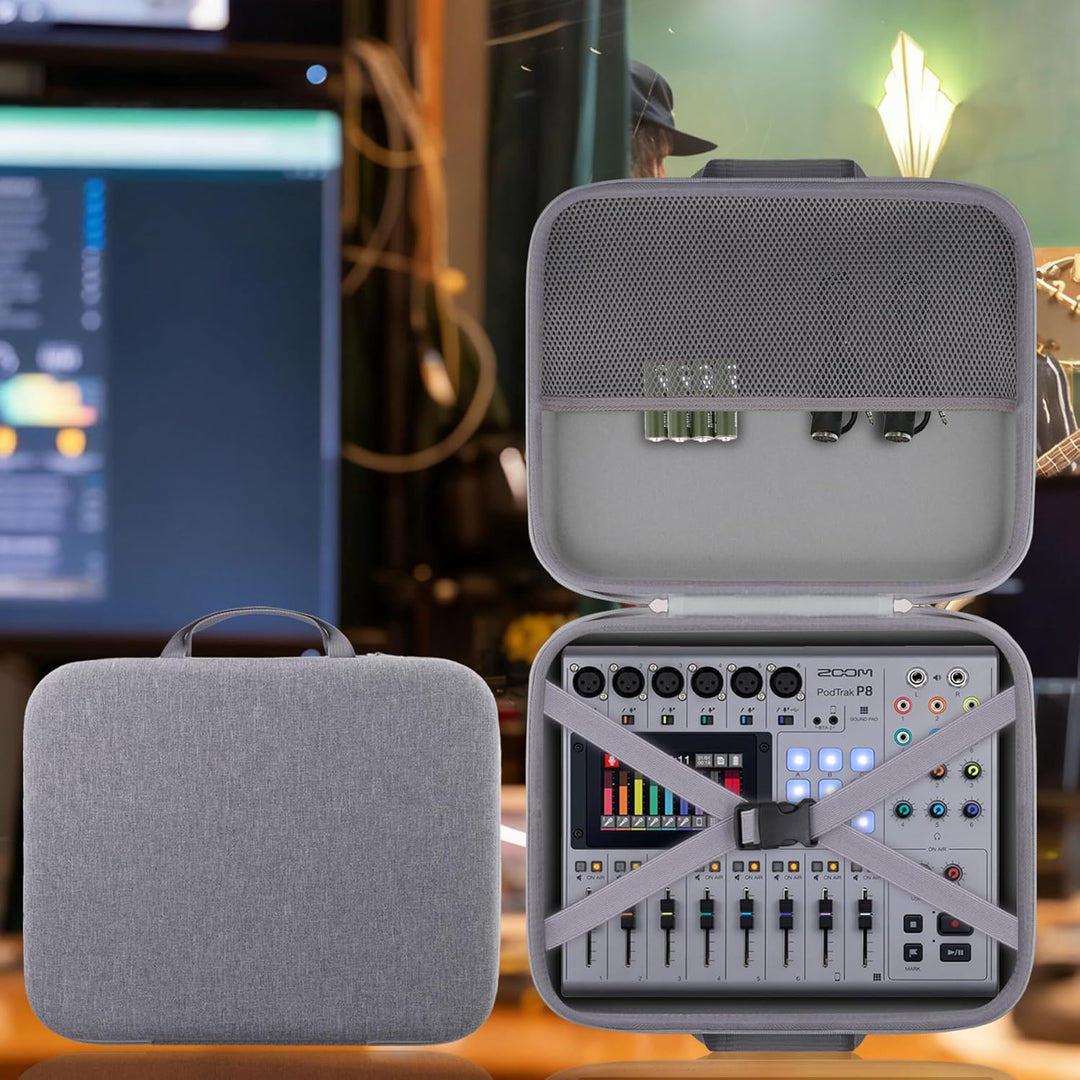 co2CREA Hart Reise Schutz Hülle Etui Tasche für Zoom PodTrak P8 Podcast Recorder, Nur Hülle für Zoom
