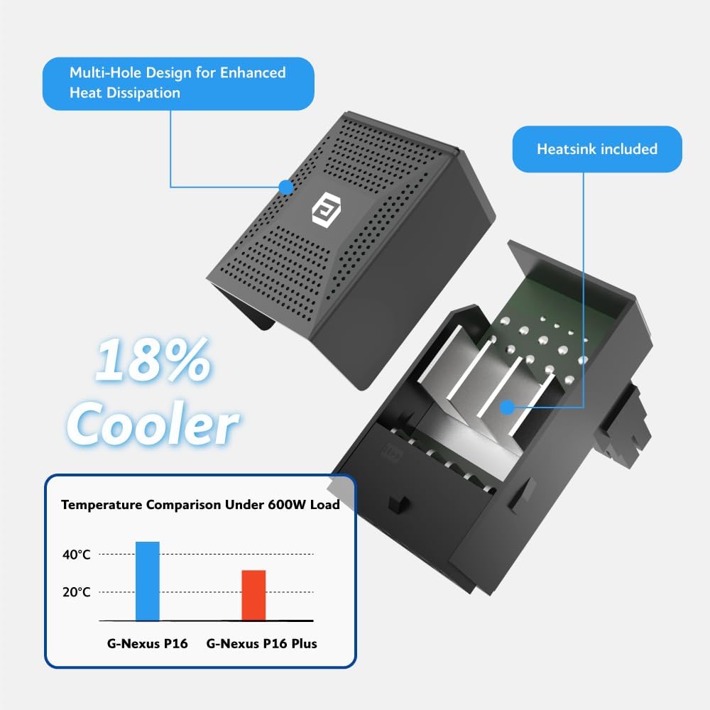 Akasa 90 Degree 12V-2X6 Adapter 12+4-Pin to 12+4-Pin Male to Female Connector, Aluminium Shell, Maxi