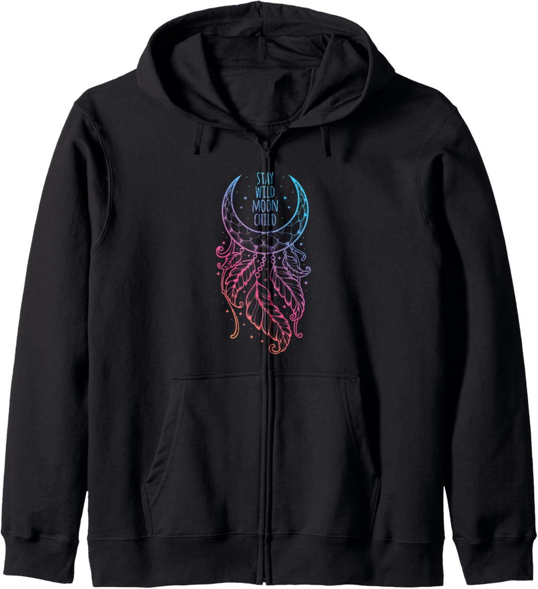 Stay Wild Mondkind Hippie Traumfänger Retro Hippie Geschenk Kapuzenjacke