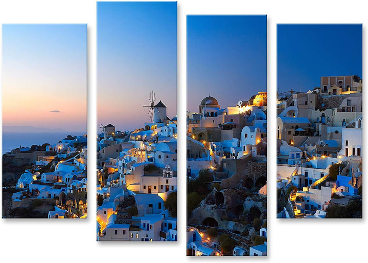 islandburner Bild auf Leinwand Santorini Oia Abend Dorf Insel Griechenland Bilder Wandbilder Poster