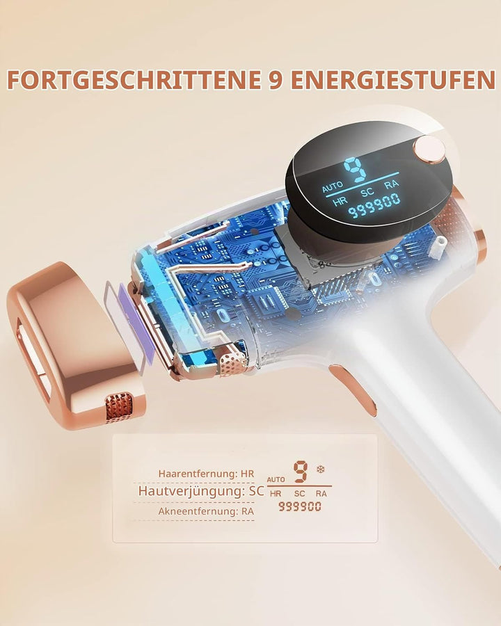 IPL Geräte Haarentfernung Laser mit 999.900 Lichtimpulse, Dauerhafte Schmerzfreie Haarentfernungsger
