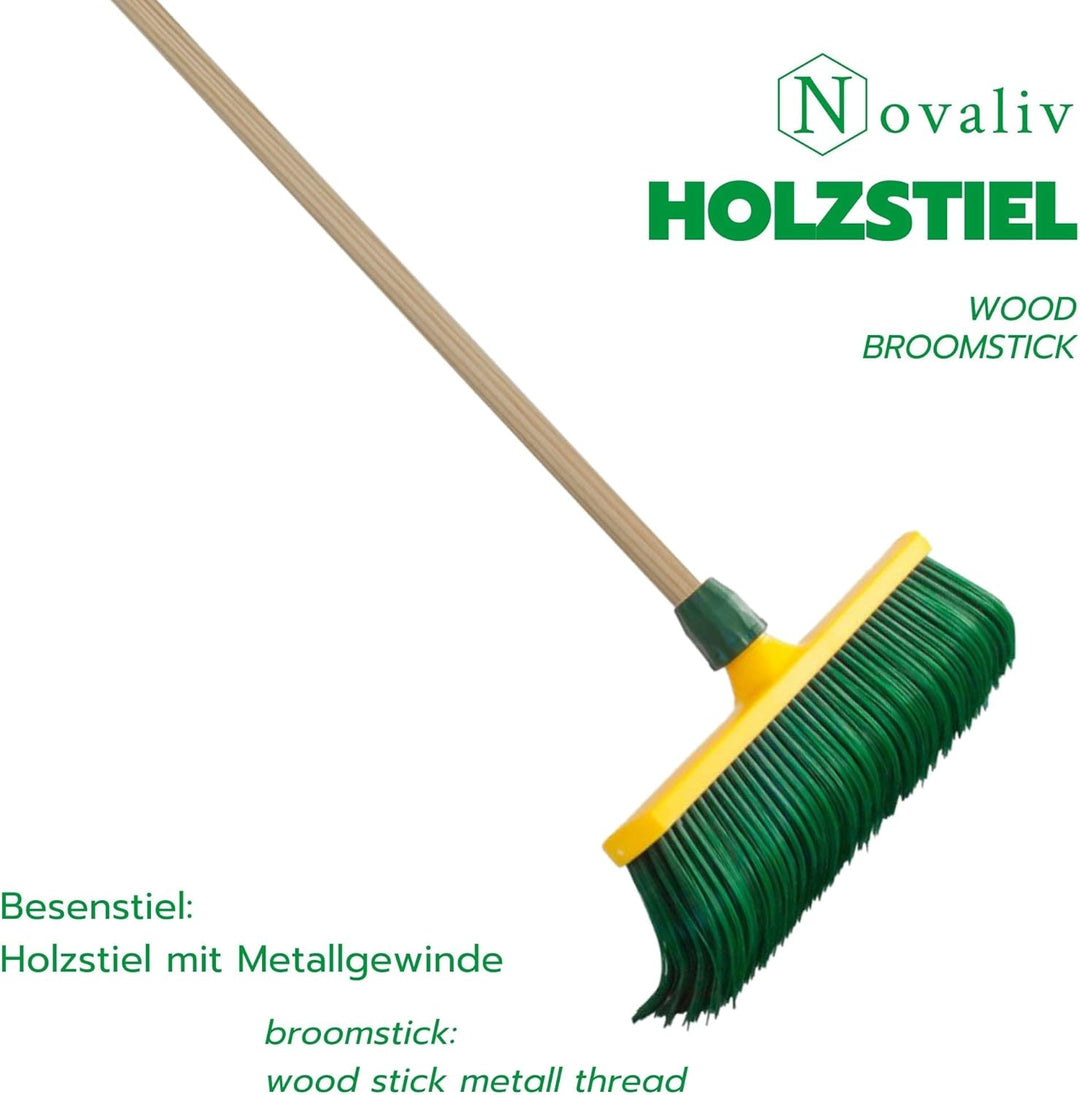 Novaliv Gerätestiel Holz 130 cm mit Gewinde 24 mm Holzstiel Universalstiel Stab Ersatzstiel Besensti