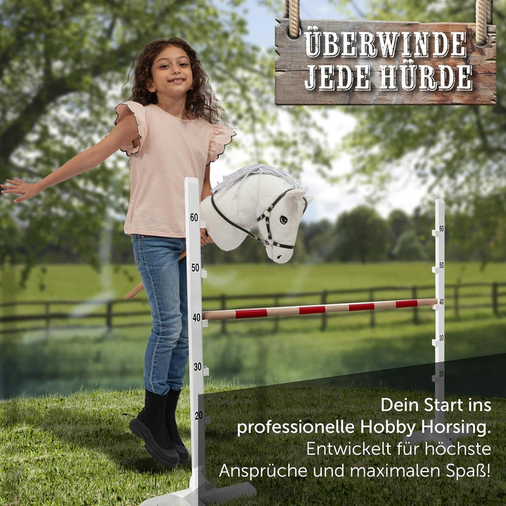 Pink Papaya Hobby Horse Mia, mit Halfter und Trense, Steckenpferd fürs Hobby Horsing, Pferd zum Reit