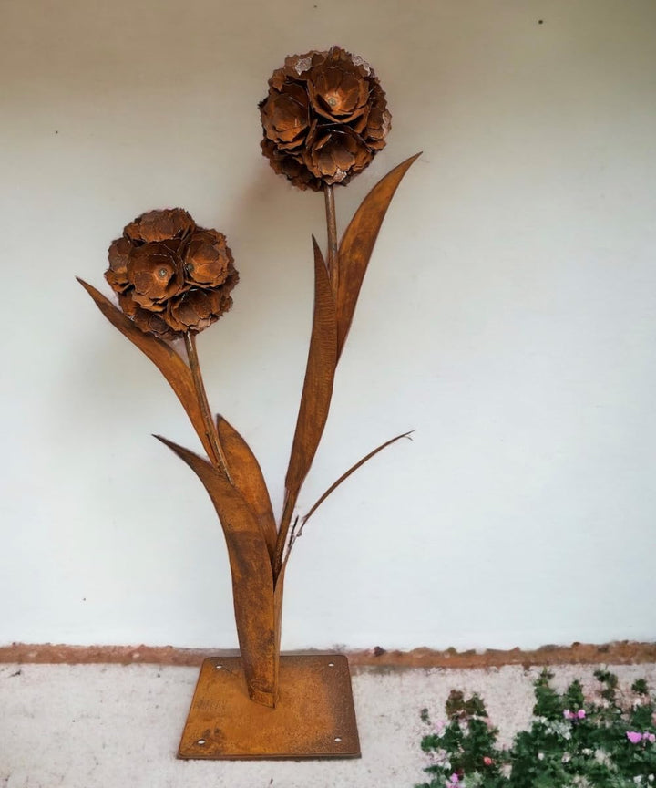 Terma Rost 3D Pusteblume XXL 120cm Höhe Pusteblume Gartendeko rost Gartenfigur gross Metallfigur Gar