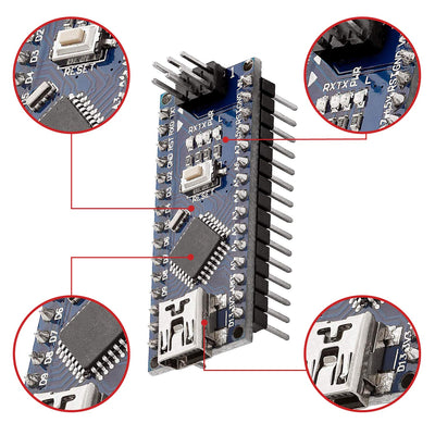 AZDelivery 5 x AZ-Nano V3-Board mit Atmega328 CH340 Chip und ATmega328 fertig verlötete, verbesserte