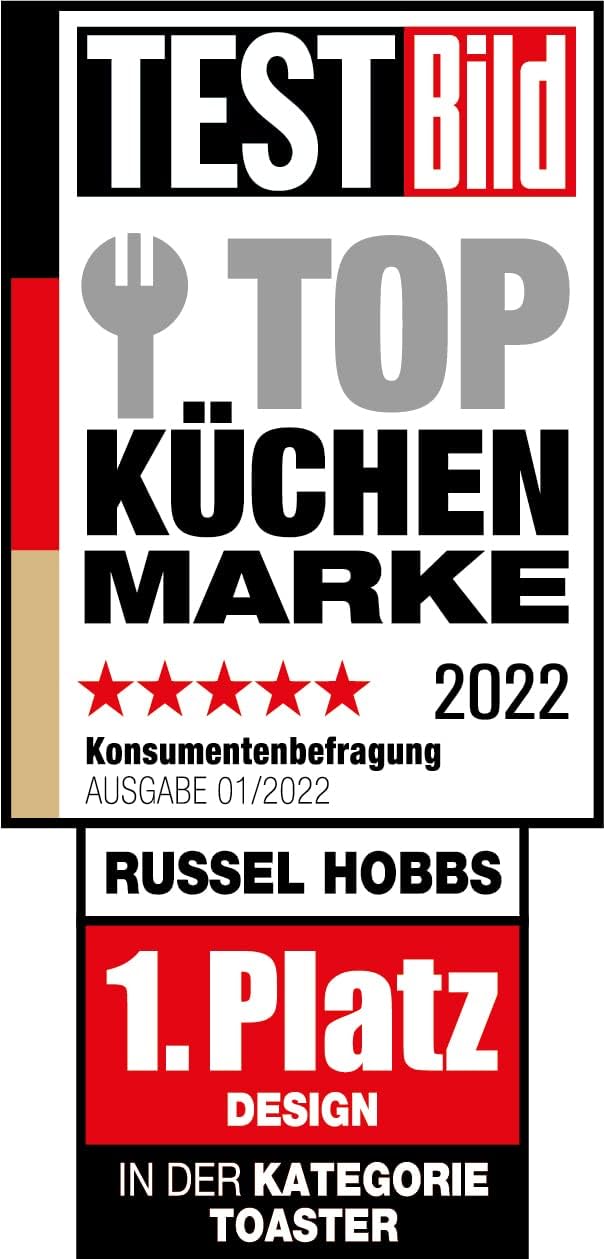 Russell Hobbs Toaster [für 2 Scheiben] Inspire Weiss mit hochwertiger Hochglanz-Struktur (extra brei