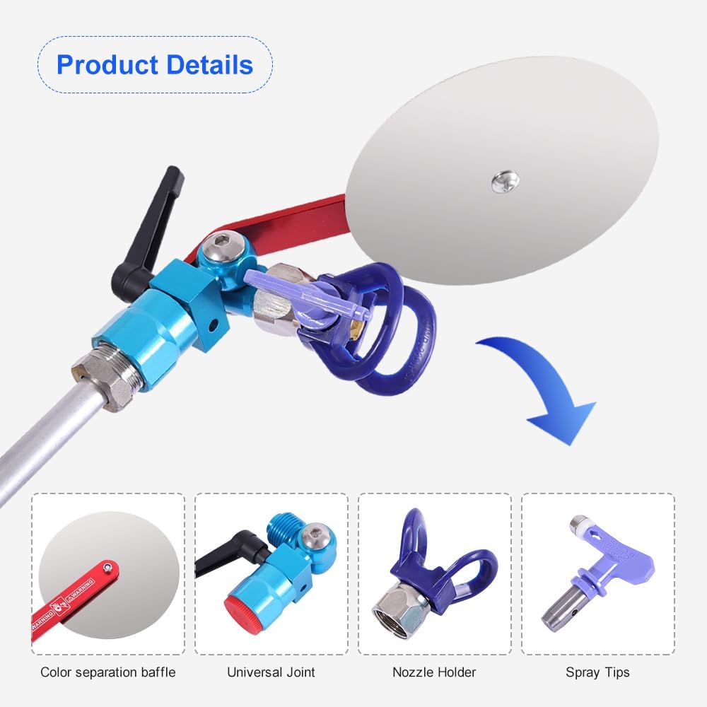 Sprühgerät Airless Zubehör Verlängerungsstange 2 x 30 cm für Titan/Wagner/Graco + Chicane Farbtrennu