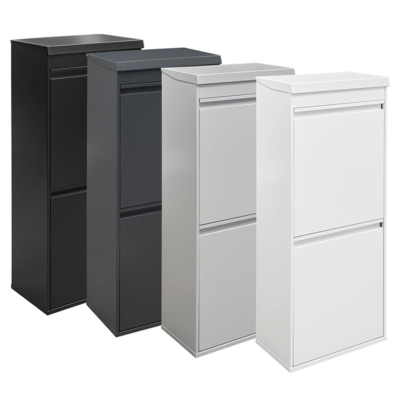 ARREGUI Top CR424-B Mülltrennsystem aus Stahl mit Aufbewahrungsbox mit Deckel | 3 Fächer Mülleimer f