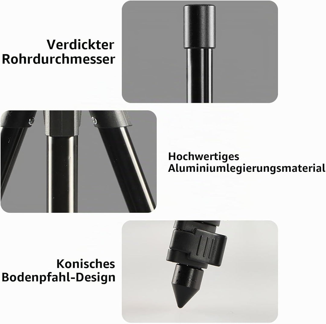 Höhenverstellbares Angelruten-Stativ aus Aluminiumlegierung, Angelstativ, faltbar, tragbar