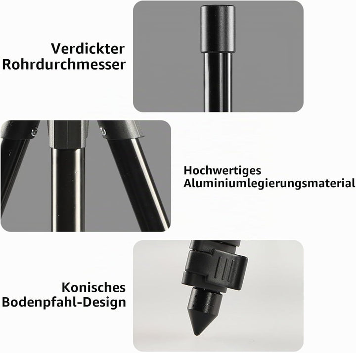 Höhenverstellbares Angelruten-Stativ aus Aluminiumlegierung, Angelstativ, faltbar, tragbar