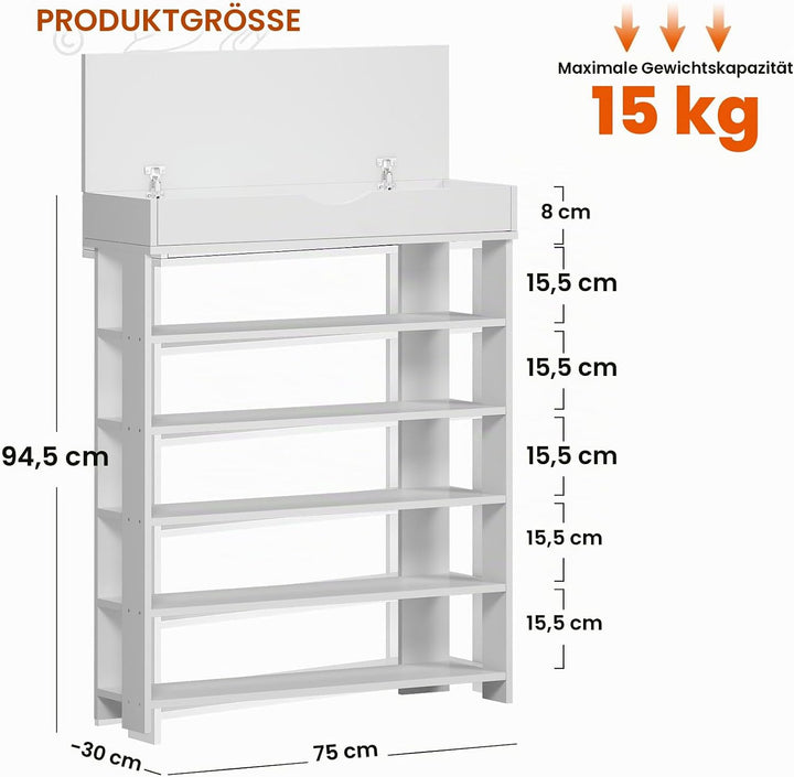 sogesfurniture Holz Schuhregal 5 Ebenen Schuhschrank Schuhablage Standregal Schuhständer für 20 Paar