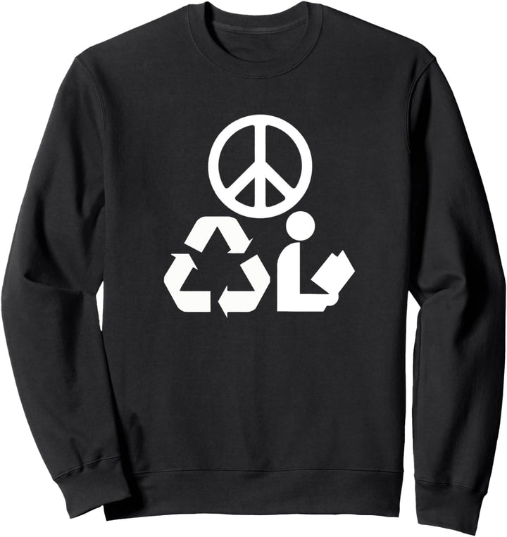 Peace-Recycle-Lese-Zeichen-Symbol Sweatshirt