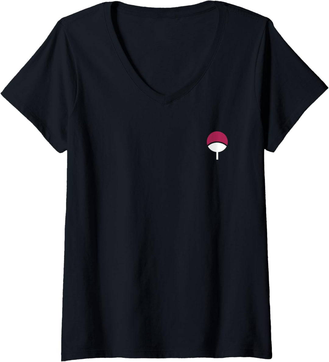 Naruto Shippuden Sasuke Symbol T-Shirt mit V-Ausschnitt