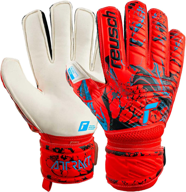 Reusch Herren Attrakt Grip Torwarthandschuhe 10 Bright Red / Future Blue, 10 Bright Red / Future Blu