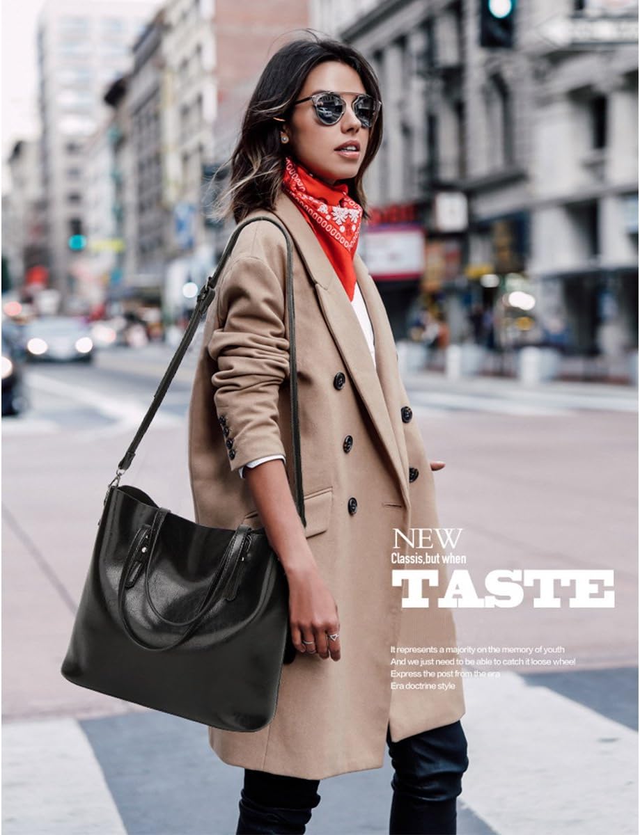 Coolives Damen Tote Shopper Tasche Schultertasche mit Schultergurt Umhängetasche Handtasche aus PU-L