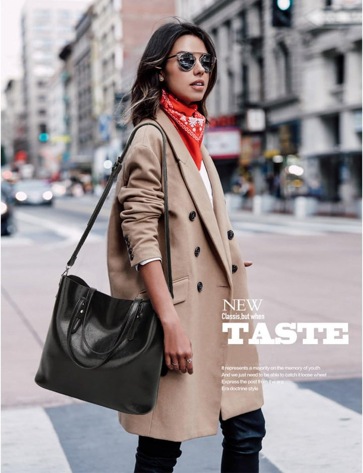 Coolives Damen Tote Shopper Tasche Schultertasche mit Schultergurt Umhängetasche Handtasche aus PU-L