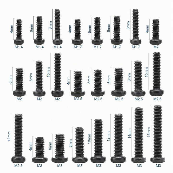 NINDEJIN 650 Stück Laptop Schrauben sortierten Set, M1.4 M1.7 M2 M2.5 M3 Reparatur PC Schraube für U