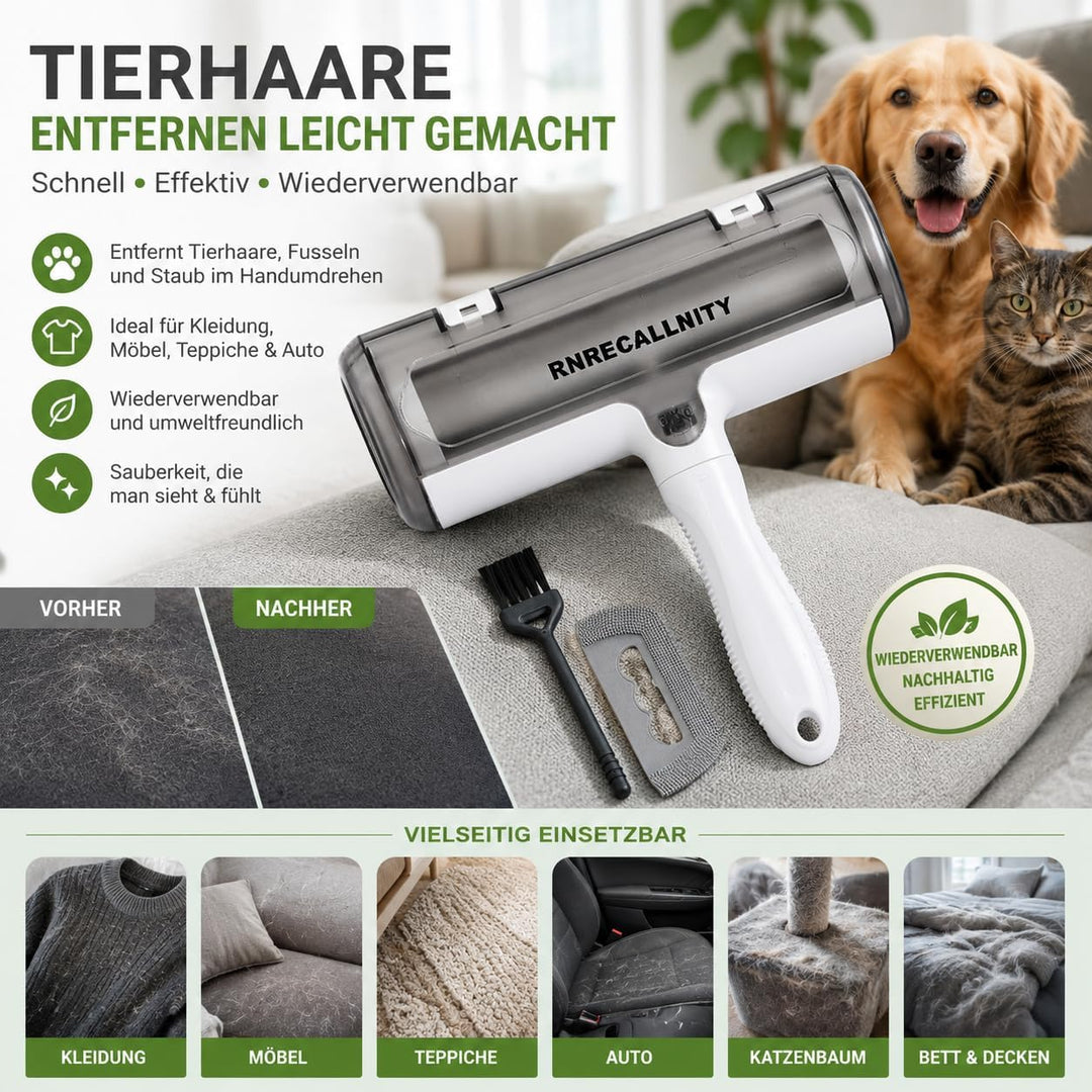 Tierhaarentferner für Sofa, Kleidung, Teppich &amp; Auto – Wiederverwendbare Bürste &amp; Fusselbürste für H